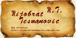 Mijobrat Tešmanović vizit kartica